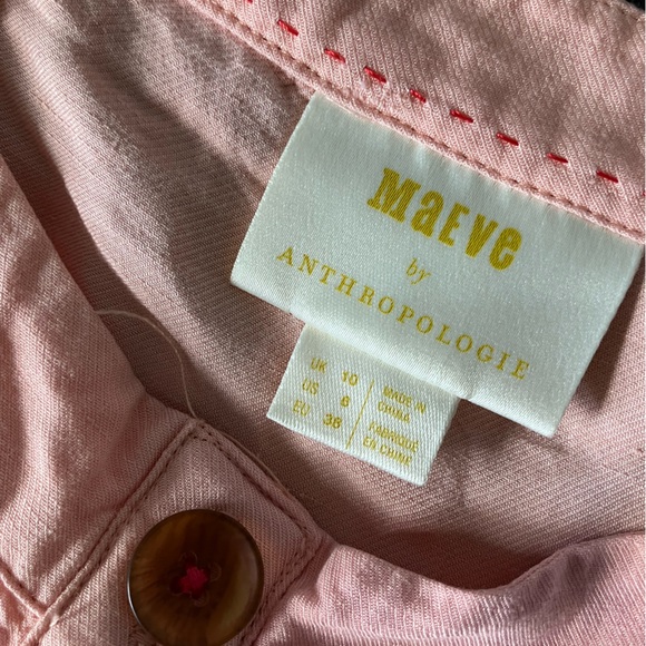 MAEVE ANTHROPOLOGIE Peach Pink Rayon Cotton Blend Off the Shoulder Blouse Size 6 - Picture 12 of 13